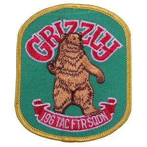 UA92 ANG 米空軍州兵 196th Tactical Fighter Squadron GRIZZLY ミリタリー ワッペン パッチ ロゴ エンブレム アメリカ 米国 USA 輸入雑貨