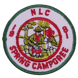 ZG22 80s NLC SPRING CAMPOREE ボーイスカウト BSA 丸形 ワッペン パッチ ロゴ エンブレム アメリカ 米国 USA 輸入雑貨