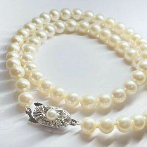 ［アコヤ本真珠ネックレス］F 重量約31.8g 約7mm珠 パール pearl necklace jewelry accessory silver シルバー EA1/EA2