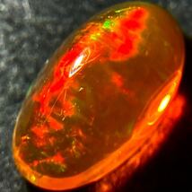 遊色効果抜群!!［天然ファイアオパール3.814ct］M 約13.3×7.7mm ルース 裸石 fire opal 宝石 ジュエリー jewerly EA0_画像2