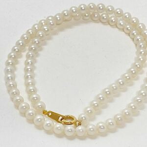 ［本真珠ネックレス］M 重量約13.4g 約4.5-5mm珠 パール pearl necklace jewelry accessory silver シルバー DD0/DH0