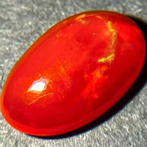 大粒!!遊色効果!!［天然ファイアオパール6.391ct］F 17.7×10.8mm ルース 裸石 fire opal 宝石 ジュエリー jewerly テEA0