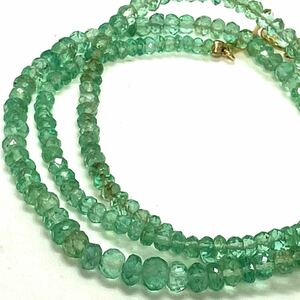 K18!!［天然エメラルドネックレス6.5g］F 約41.5cm emerald ベリル beryl necklace ジュエリー jewelry DC0/DH0