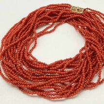 K14!!［天然本珊瑚ネックレス］F 重量約55.2g 60cm 14金 サンゴ さんご coral コーラル necklace ジュエリー jewelry EB0_画像1