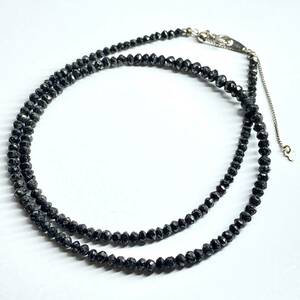 K18WG!!［天然ブラックダイアモンドネックレス30.20ct］F 約41.5cm 6.8g 18金 black diamond necklace ジュエリー jewelry EB0