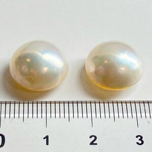 ［マベパール2点おまとめ3.7g］F 18.836ct ルース 裸石 宝石 ジュエリー jewelry Pearl マベ貝 半円真珠 ソーティング付き DB0 ②