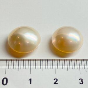 ［マベパール2点おまとめ3.4g］F 17.113ct ルース 裸石 宝石 ジュエリー jewelry Pearl マベ貝 半円真珠 ソーティング付き DB0