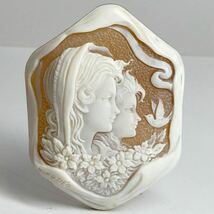 Esposito作!!［シェルカメオ12.7g］M 63.5ct 約61.5×44.4mm 貴婦人 CAMEO shell ルース アンティーク 作家物 エスホジート_画像1