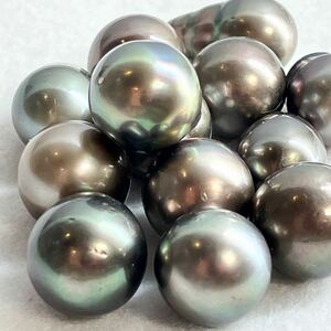 ［南洋黒蝶真珠13点おまとめ］F 重量約50.0g 約250ct 14.5-20.6mm珠 pearl パール ルース 裸石 宝石 ジュエリー jewelry DI0