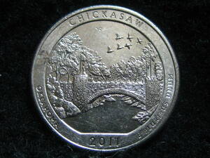 アメリカ合衆国　2011年　国立公園 オクラホマ州　25セント　記念硬貨 クオーターダラー コイン　米国　USA　海外　