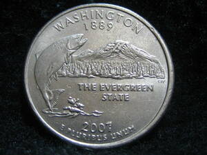 アメリカ合衆国　2007年　ワシントン州　25セント　コイン　クオーターダラー　50州記念硬貨　米国　USA　海外