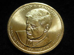 ジョンFケネディ JFK ゴールド 金 コイン プレジデント 1ドル アメリカ 35代大統領 USA 硬貨 自由の女神 リバティ2015年　未使用未流通