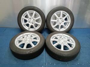 ★8.5分山★20.21年製★ グッドイヤーEfficientGrip ECO EG01 155/65R14　社外ホイール 14×4.5J +45 4H-100 4本セット 軽自動車等　E67