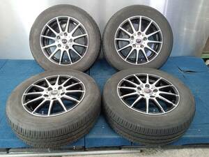 ★7.5-8分山★22年製★ トーヨーNANOERGY 3+ 195/65R15　社外ホイール 15×6J +52 5H-114.3 4本セット ノア・ヴォクシー等　E173