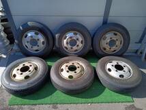 ★残り溝約8mm★23年製★ ヨコハマSUPER STEEL RY108E 205/80R16 117/115N LT　TOPY製 16×5.5K 5穴 6本セット　E129 _画像1