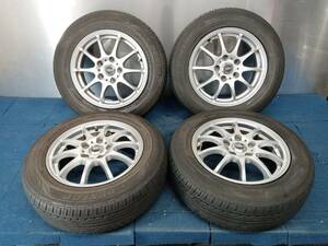 ★7-8.5分山★21年製★ ダンロップDIGI-TYRE EC202 195/65R15　社外ホイール 15×6J +53 5H-114.3 4本セット ノア・ヴォクシー等　E238