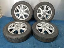 ★8-8.5分山★20年製★ ダンロップDIGI-TYRE EC202 155/65R13　社外ホイール 13×4J +42 4H-100 4本セット 軽自動車等　E264_画像1