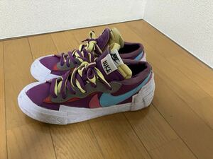 NIKE BLAZER LOW SACAI KAWS ナイキ ブレーザー ロー サカイ カウズ US8.5 26.5センチ DM7901-500 パープルダスク