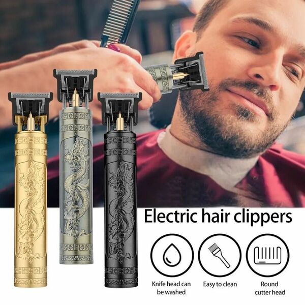 バリカン　髭剃り　シェーバー　長時間使用可能　即充電 USB 1.5~4mmまでの替え刃あり　付属品　ブラシとusbと替え刃