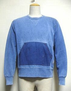  beautiful goods :GAIJIN MADE(gai Gin meido/ is lilac n). vintage processing front V sweat 1( shoulder 48 width 56 height 58/ kangaroo pocket / American Casual /da Lee z/HRM)