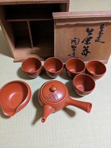 朱泥　陶聖造　茶器セット　箱付き