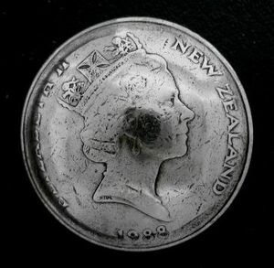 ◆在庫処分◆外貨コイン コンチョ ニュージーランド20セント直径28mm/ラスト1点
