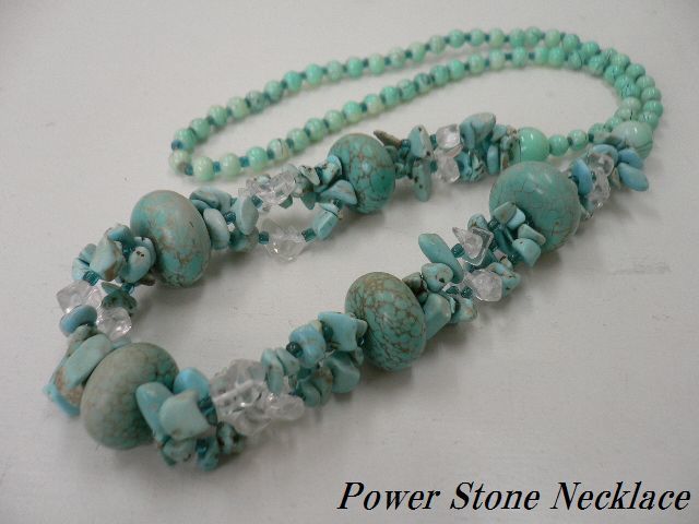 ◆Natursteinkette Ausverkauf◆Handgefertigte Perlenkette Typ Q/Türkis/nur 1 Stück, Accessoires für Damen, Halskette, Anhänger, Andere
