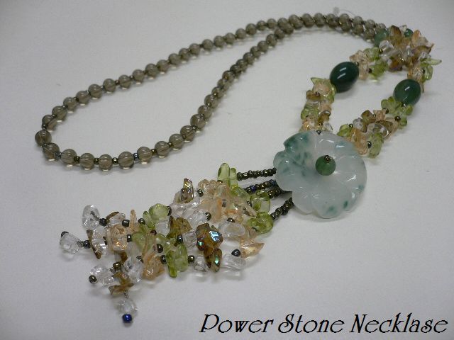 ◆Natural stone necklace clearance sale◆Handmade beaded necklace type H/jade/1 piece only, Women's Accessories, necklace, pendant, others