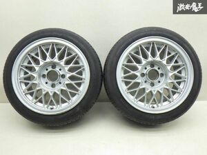 ●【歪み無し】 BMW 純正 E30 3シリーズ 14インチ 6.5J +30 PCD 100 4H ハブ径 約57.2ｍｍ シルバー TOYO SD-K7 155/55R14 19y 2本 棚L-8