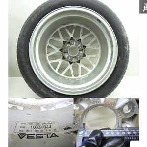 ●RAYS レイズ VESTA EINS KAHN2 18インチ 9J +38 PCD 114.3 4/5H マルチ タイヤ付 225/55R18 13y 2本 シルビア チェイサー RX-7 棚P-4の画像7