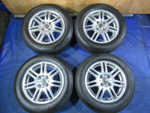 激安即決！MiLLOUS 14-5.5J 4H/100 ET40 +BRIDGESTONE 165/70R14 2022年製！中古4本 ヴィッツ アクア マーチ パッソ スイフト等！T008043