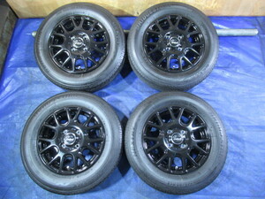 激安即決！Verthandi 13-4B 4H/100 ET43 + BRIDGESTONE 145/80R13 2022年製 中古4本！アルト ライフ ワゴンR タント ムーヴ等！T008078