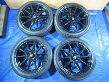 激安売切宣言！5555円～！ENKEI 17-7J 4H/100 ET45 + 205/45R17 中古4本 ポルテ アクア ヴィッツ スイフト マーチ ノート ｂB等！T008092_画像1