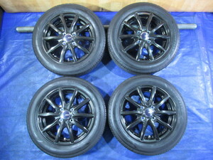 激安即決！weds D.O.S 14-4.5J 4H/100 ET45 + 155/65R14 2022年製 中古4本！ タント ワゴンR ムーヴ ウエイク デイズ スペーシア T008126