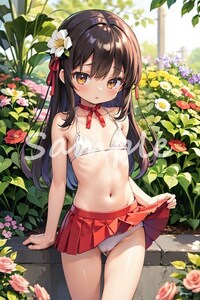 [1点限り A4 高画質 アート ポスター] セクシー アイドル 美少女 美人 かわいい 女の子 制服 下着 オリジナル イラスト アニメ 同人 AG048