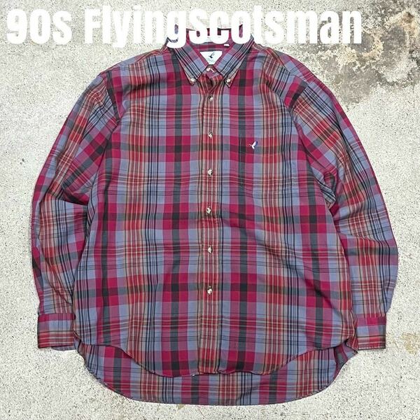 90s USA製　Flying Scotsman チェックシャツ　長袖シャツ