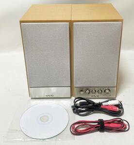 完動品 美品 ONKYO WAVIO アンプ内蔵スピーカー 15W+15W GX-D90 木目 貴重 レア ヴィンテージ 