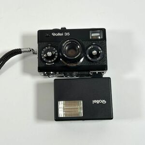 1円 〜　Rollei 35 ローライ 35 コンパクトフィルムカメラ ブラック Tessar 1:3.5 f=40mm　ストロボ付き　露出計不動