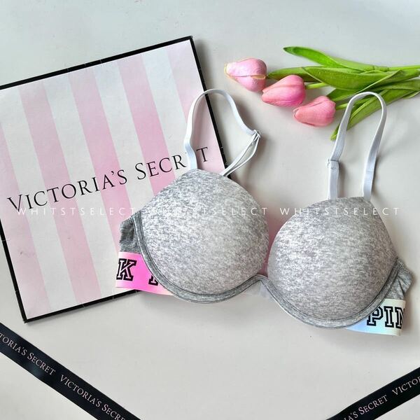 【３２Ａ】スーパープッシュアップブラ Victoria's Secret PINK Victoria's Secret グレー レインボー