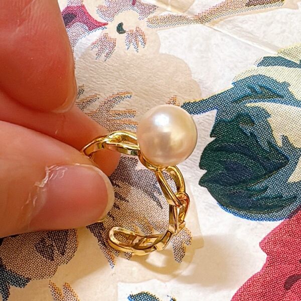 アコヤ真珠のリング フリーサイズ 真珠リング 真珠 本真珠 パールリング ①