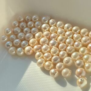 6-7ミリ 両穴 50粒 まとめ売り アコヤ真珠 真珠 pearl ルース