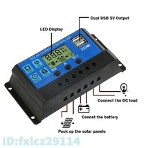 Au2295: ソーラーパネル 60A 太陽光 100W 12V 5V USB コントローラ 防水 電池 ポリ 車 ヨット RV バッテリー 充電器 withcontroller 新品_画像4