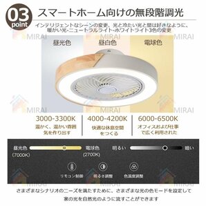 シーリングファンライト シーリングファン led 12畳 dcモーター サーキュレーター 調光調色 省エネ 天井扇風機 ファン付き照明 リモコン付の画像3