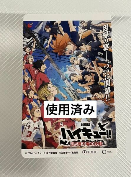 【ムビチケ使用済み】映画　劇場版　ハイキュー　ゴミ捨て場の決戦　メインビジュアル　烏野　音駒　ムビチケカード　前売り券　半券