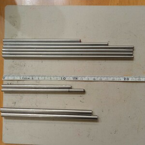 中古　端材　非鉄金属　SUS303、304（ステンレス丸棒）φ5、φ6、φ8　計10本　