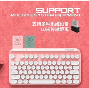 キーボード　レトロ　タイプライター　PC周辺機器　Mac対応　Windows対応　ピンク