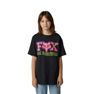 FOX 30829-001-YS ユース バーブドワイヤー2 Tシャツ ブラック YS バイク 子供 夏 半袖