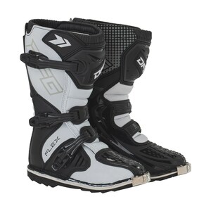 DFG DG0451-102-036 ユース フレックスブーツ ブラック/ホワイト 23.5cm バイク 子供オフロード 靴 通気性