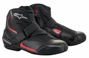 アルパインスターズ SMX-1 R v2 BOOT ライディング ブーツ ブラック/レッド 40/25.5cm 靴 軽量 アルパイン