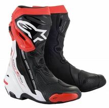 アルパインスターズ SUPERTECH R BOOT レーシング ブーツ ブラック/ホワイト/レッド 41/26cm 靴 メッシュ レース アルパイン_画像1